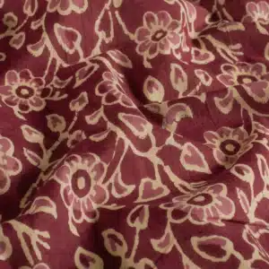 Katoenen voile batik bloemen warm rood