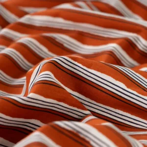 Katoenen voile strepen cognac