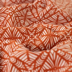Van schie raamdecoratie & stoffen 3 Katoenen voile abstract cognac