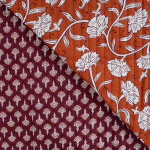 Stepped katoen bloemen cognac