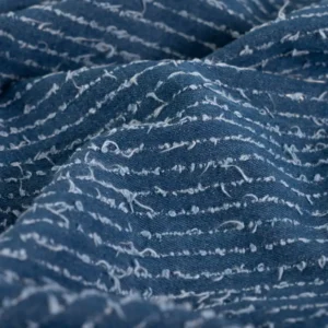 Denim ruffle strepen jeansblauw